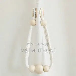 Magnetic Wooden Bead Curtain Tiebacks