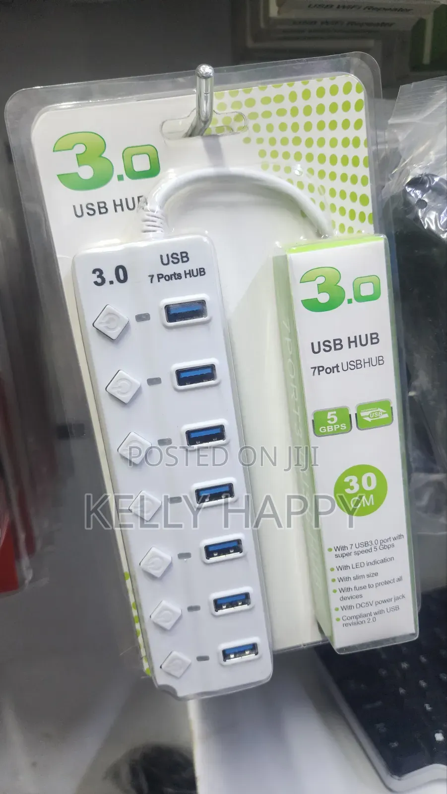 3.0 7ports USB Hub 5 GBPS 30 Cm Available