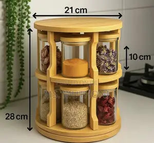 2-Tier Rotating Spice Jars Organizer