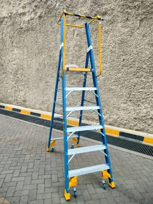 Fiberglass Platform Ladder With Safety Cage