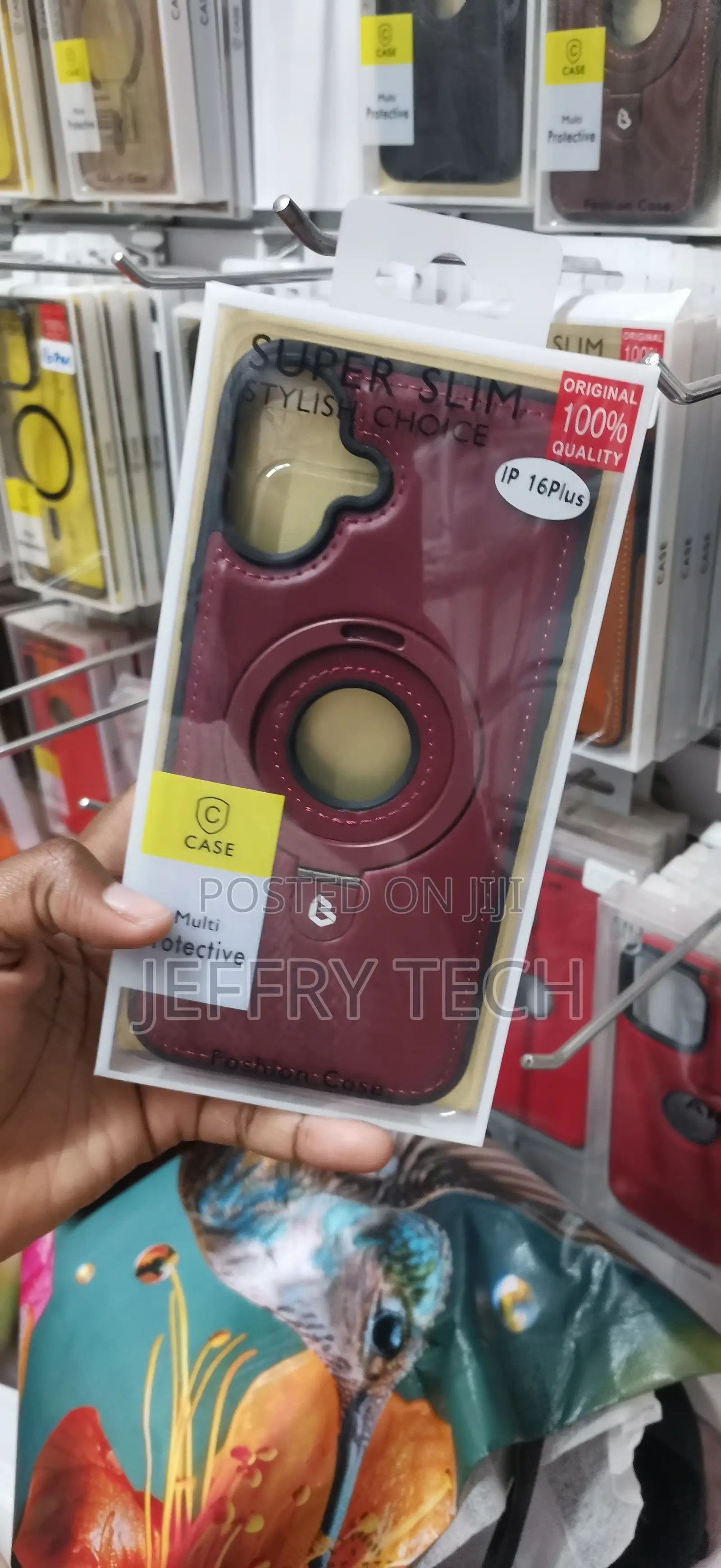 iPhone 16 Plus Maroon Leather Back Cover Case