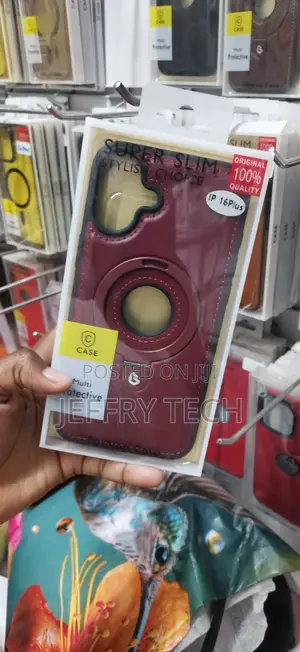 iPhone 16 Plus Maroon Leather Back Cover Case