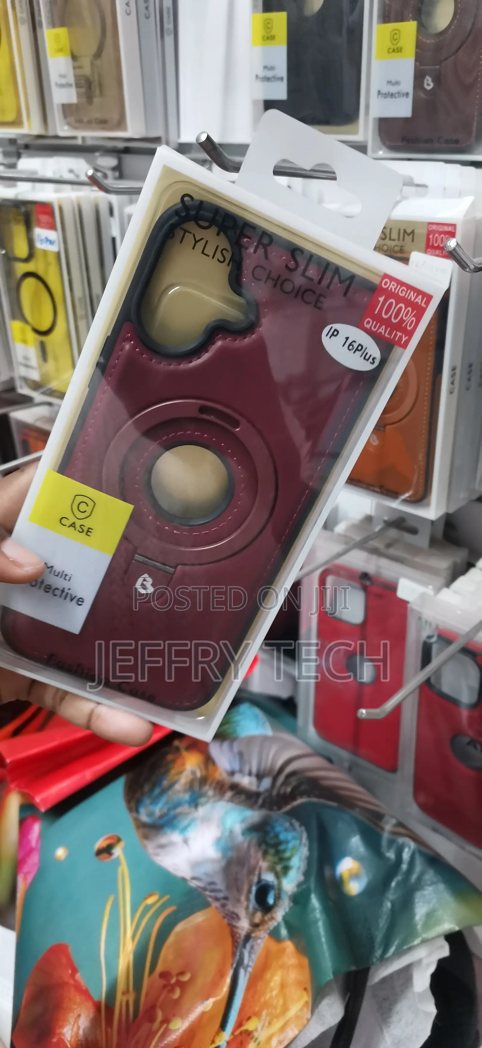 iPhone 16 Plus Maroon Leather Back Cover Case