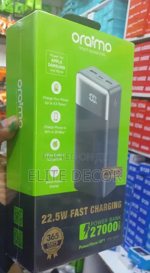 Oraimo PowerNova QF1 27000mAh Power Bank – 22.5W Fast Charging
