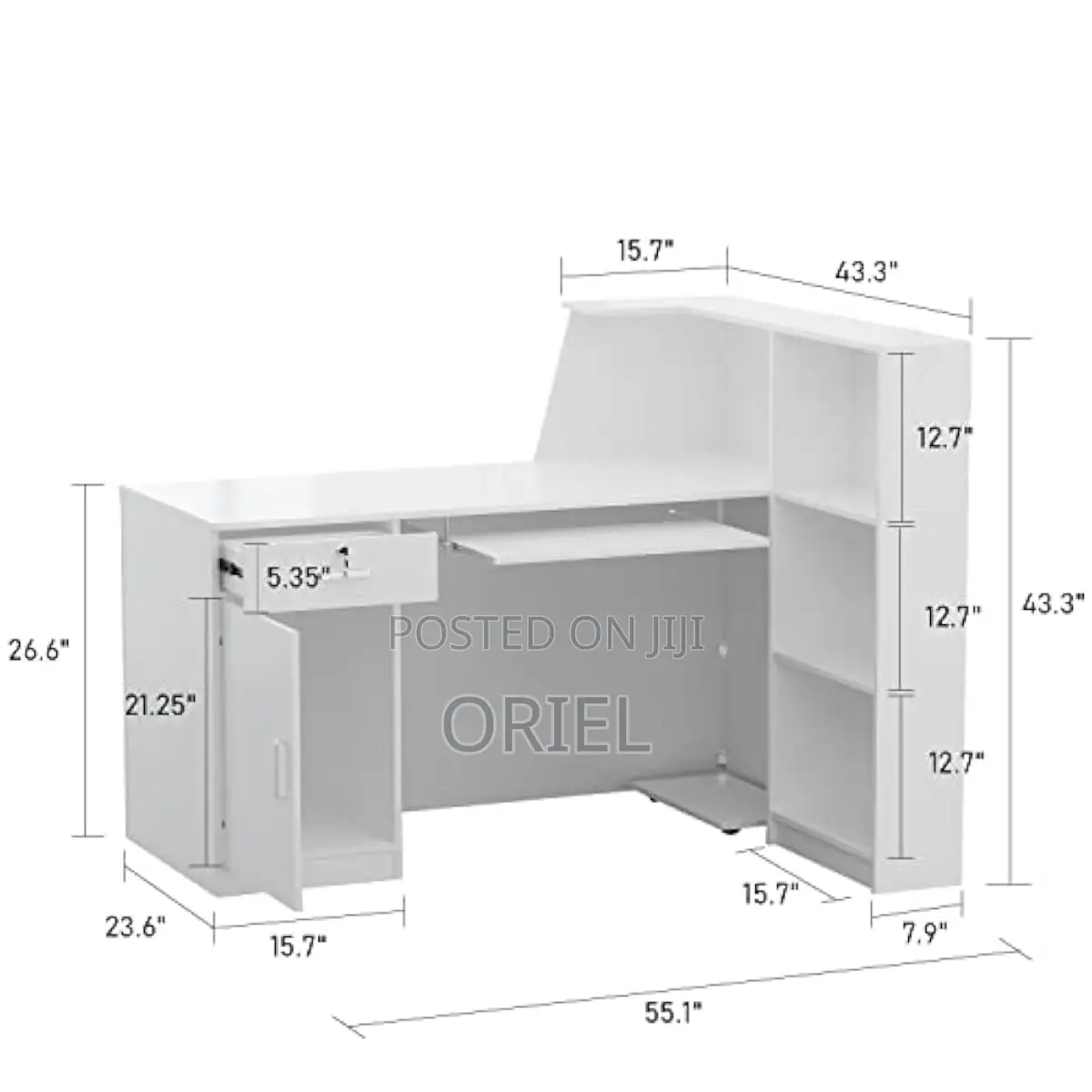 Office Reception Desk : L-Shaped Modern Reception Welcoming Desk