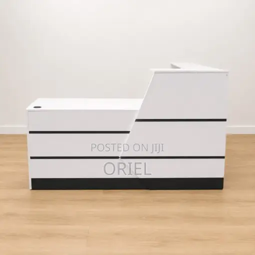 Office Reception Desk : L-Shaped Modern Reception Welcoming Desk