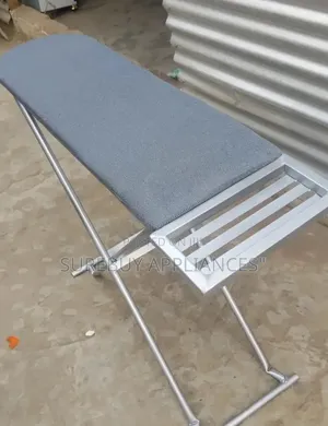 Metallic Foldable Ironing Board With Adjustable Height for Home