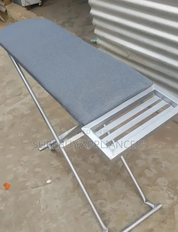 Metallic Foldable Ironing Board With Adjustable Height for Home