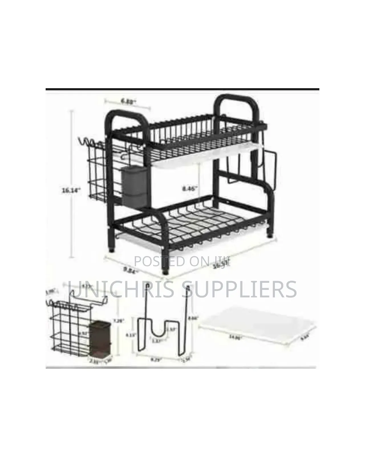 High Quality Carbon Steel Dish Rack 2 Tier