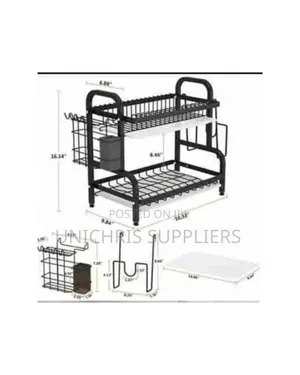 High Quality Carbon Steel Dish Rack 2 Tier
