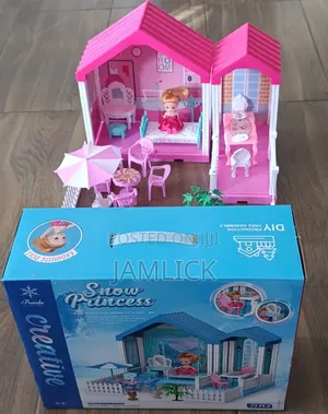 73PCS Snow Princess Doll House With Bedroom Restaurant - Kb