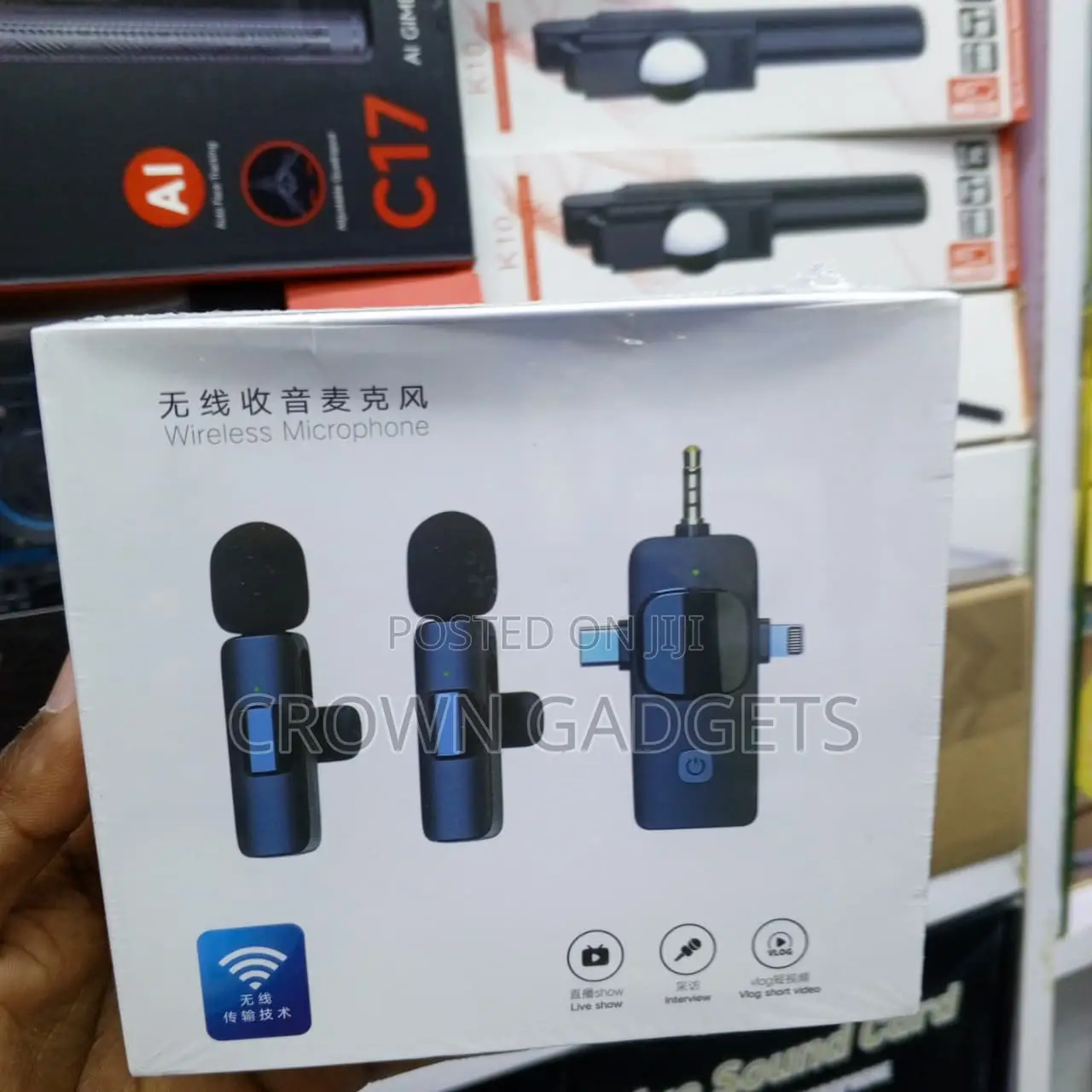 Dual Wireless Microphone With Lightning USB-C Receiver