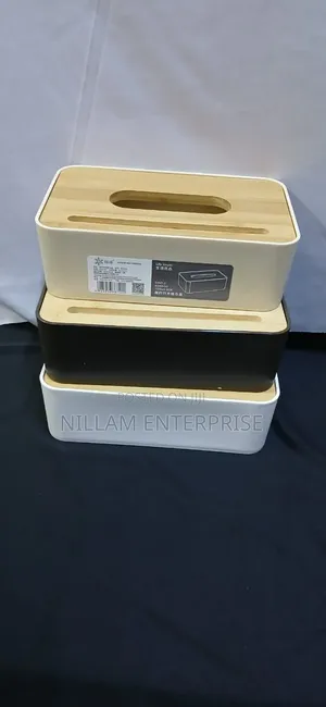Napkin/ Serviette Holder With Bamboo Wood Cover