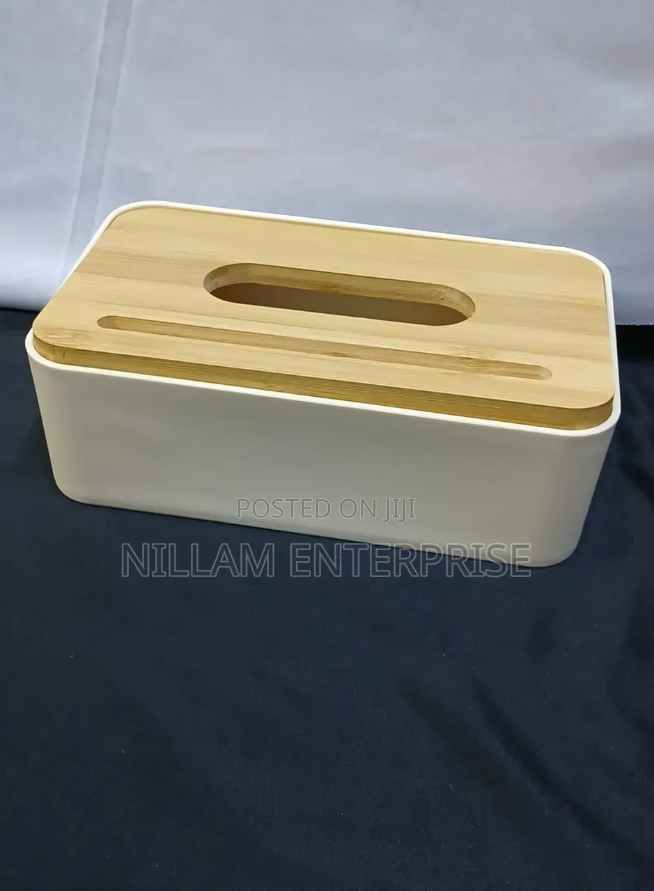 Napkin/ Serviette Holder With Bamboo Wood Cover