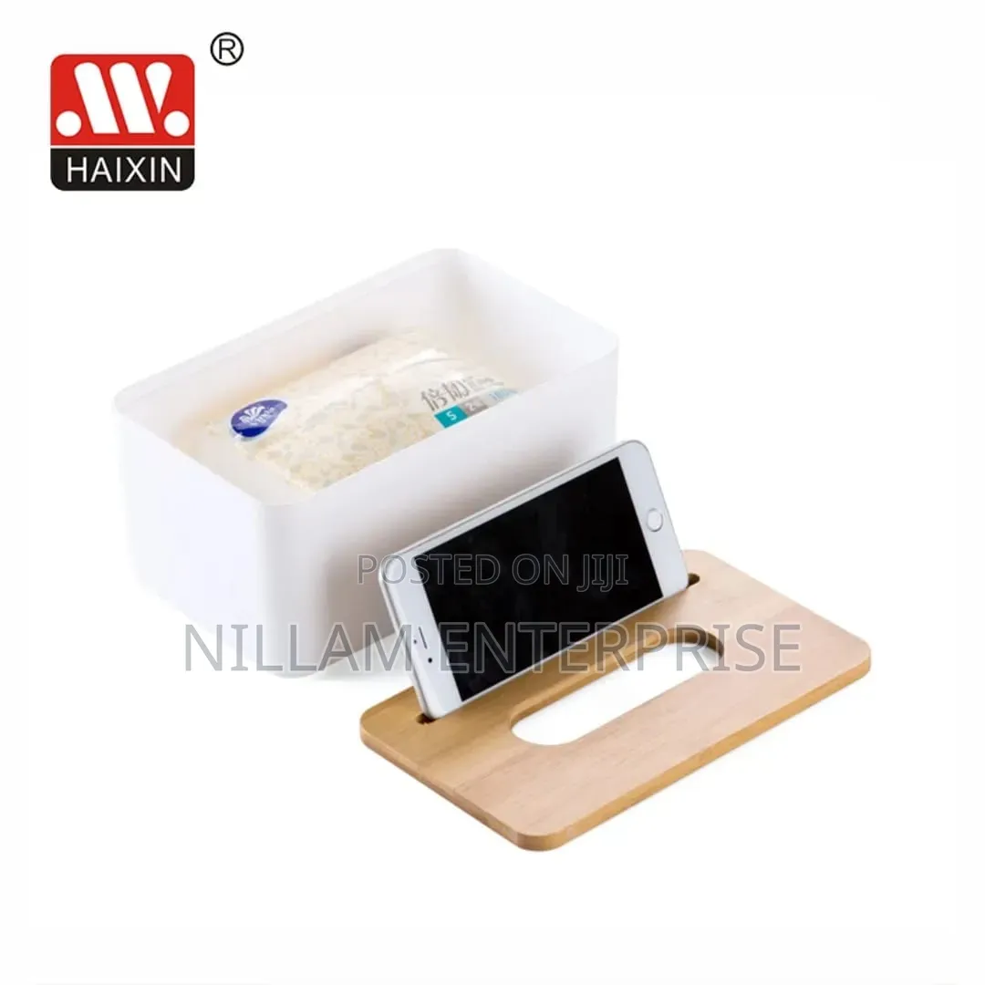 Napkin/ Serviette Holder With Bamboo Wood Cover