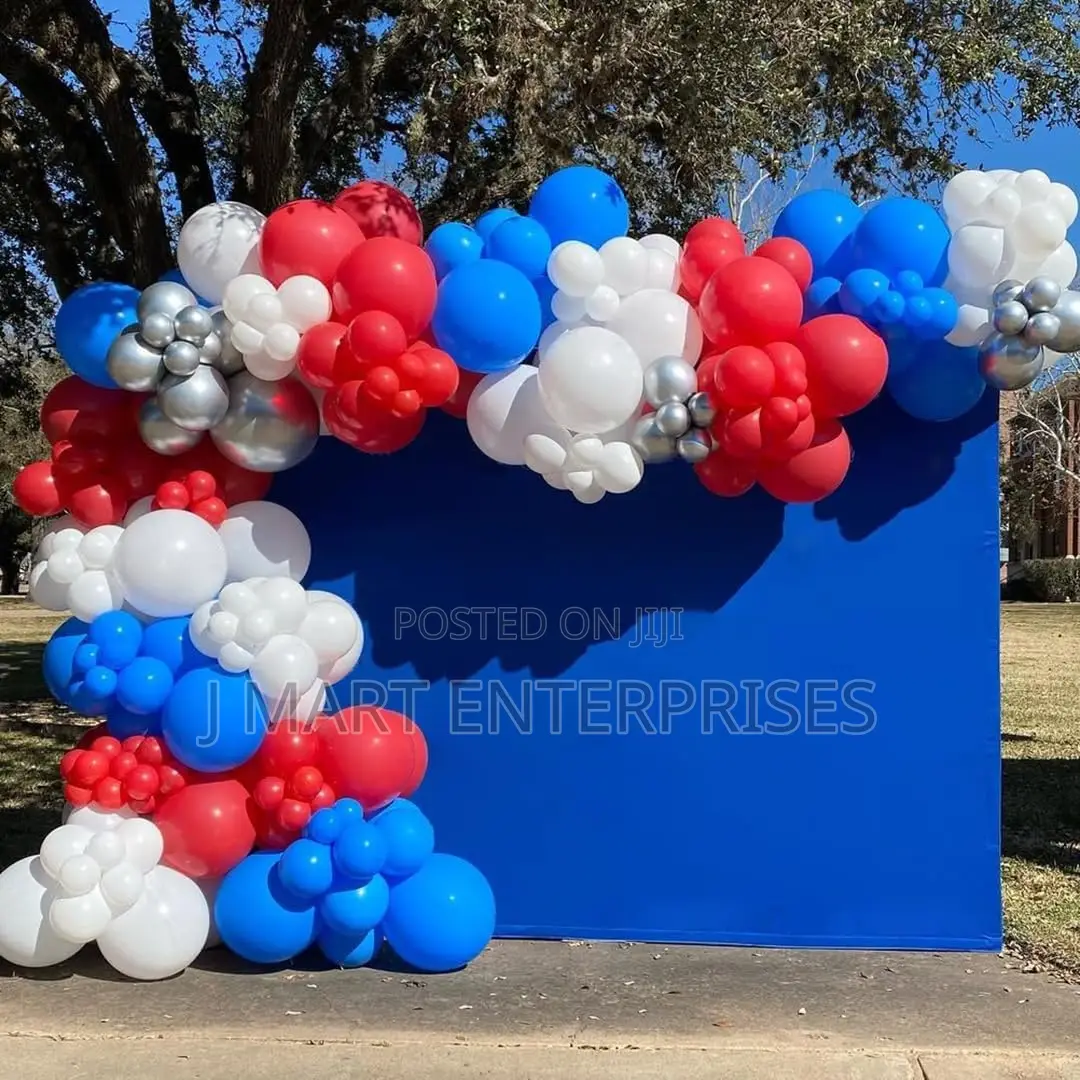 Red White and Blue Balloons Garland Arch