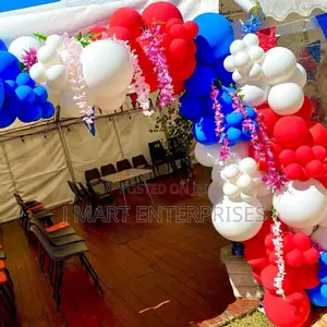 Red White and Blue Balloons Garland Arch