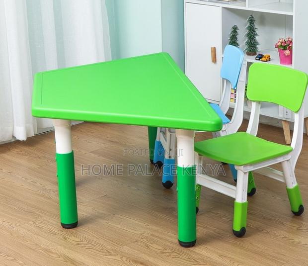 Kindergarten Table: Plastic Trapezoidal Table for Kids - main view