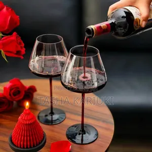 *Premium Quality Burgundy Crystal Wine Glasses Capacity 600ml