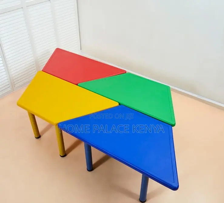 Kindergarten Table: Plastic Trapezoidal Table for Kids