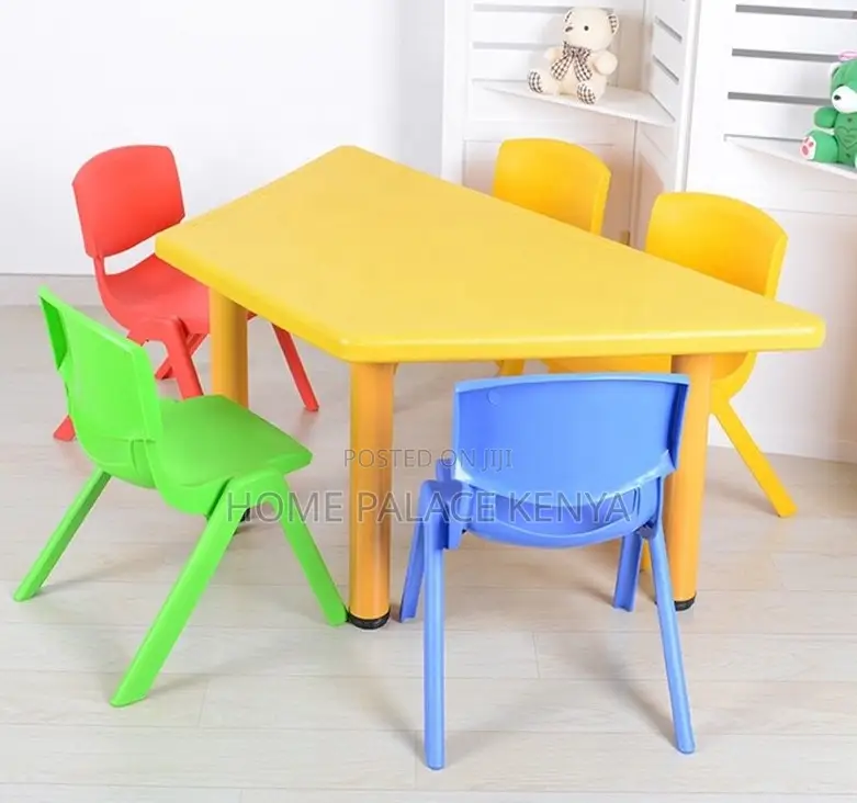 Kindergarten Table: Plastic Trapezoidal Table for Kids