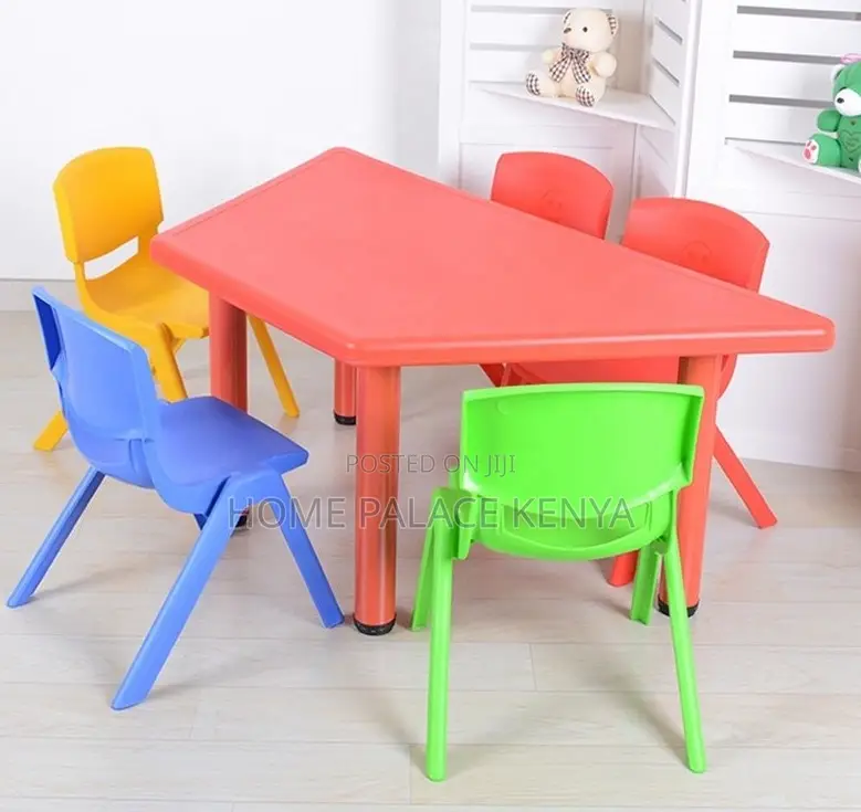 Kindergarten Table: Plastic Trapezoidal Table for Kids