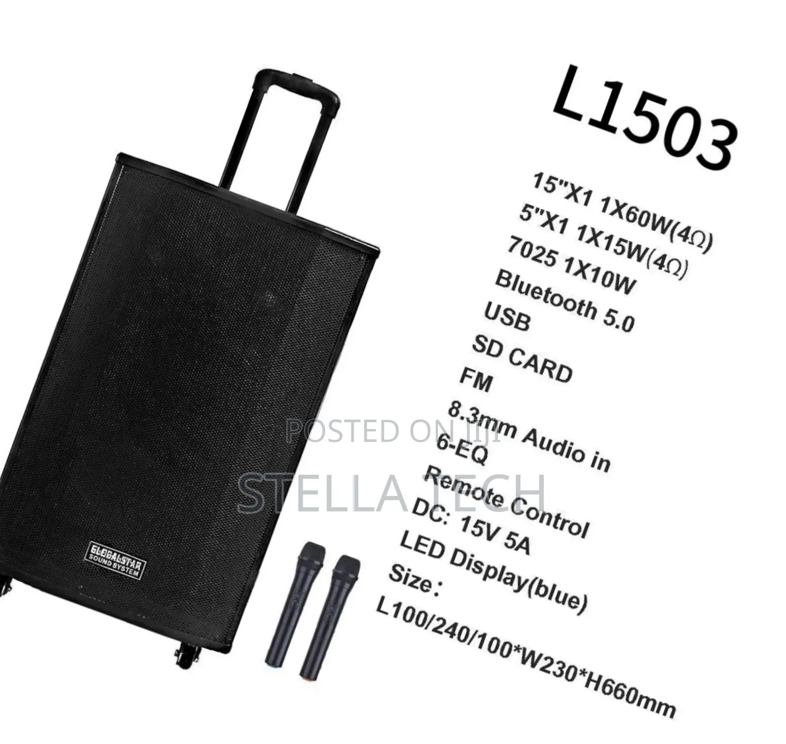 Globalstar Rechargeable Trolley Speaker L1503.