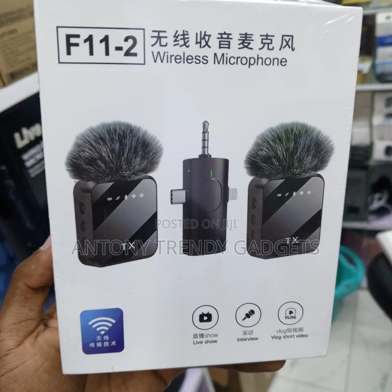 F11-2 Dual Clip-on Microphone for Vlogging Live Streaming