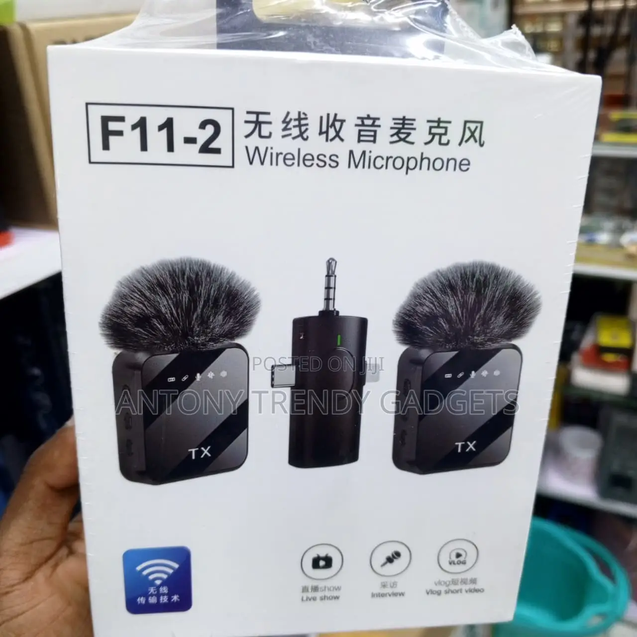 F11-2 Dual Wireless Mic With Type-C Lightning 3.5mm