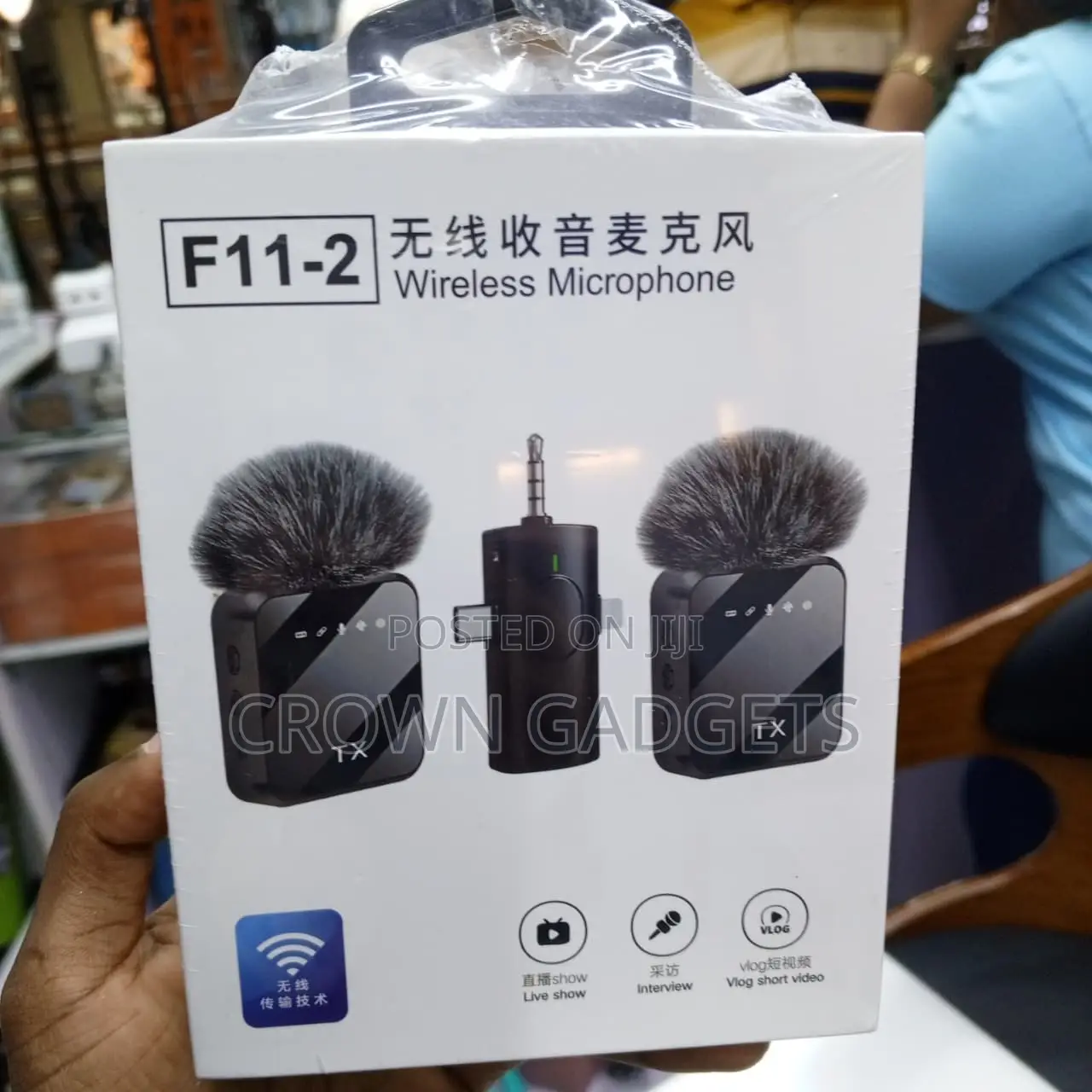 F11-2 Dual Clip-on Microphone for Live Streaming Podcast