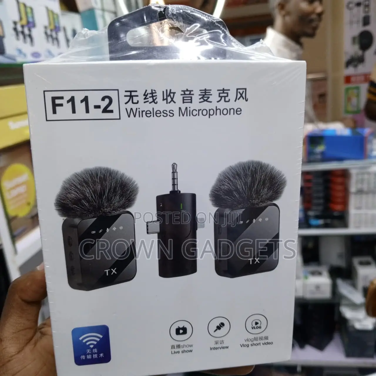 F11-2 Wireless Lavalier Mic for iPhone Android Cameras