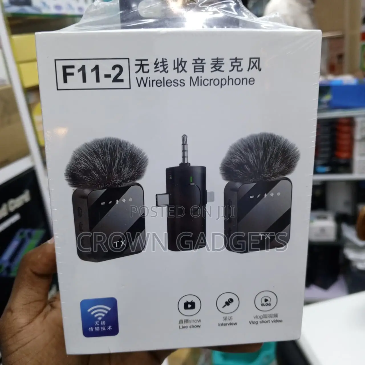 F11-2 Dual Clip-on Mic With USB-C Lightning 3.5mm