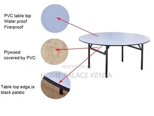 Round Table: Folding Wooden PVC Banquet Table