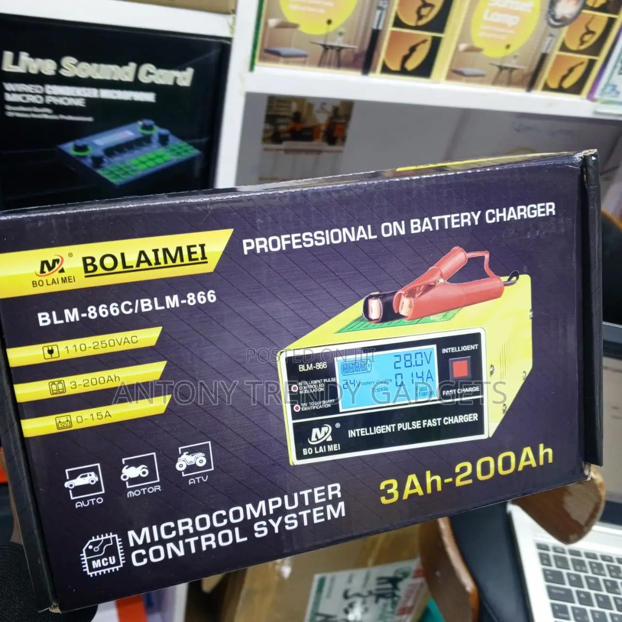 BLM-866 Intelligent Pulse Charger for Car Motorcycle Battery