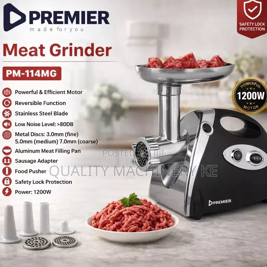 Low Noise Operation Premier Meat Grinder