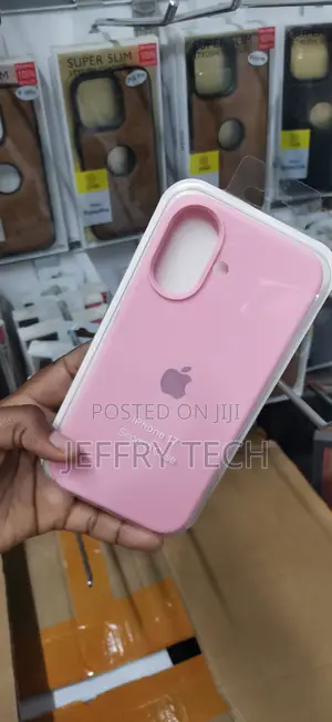 Pink Silicone Protective Case for the iPhone 17.