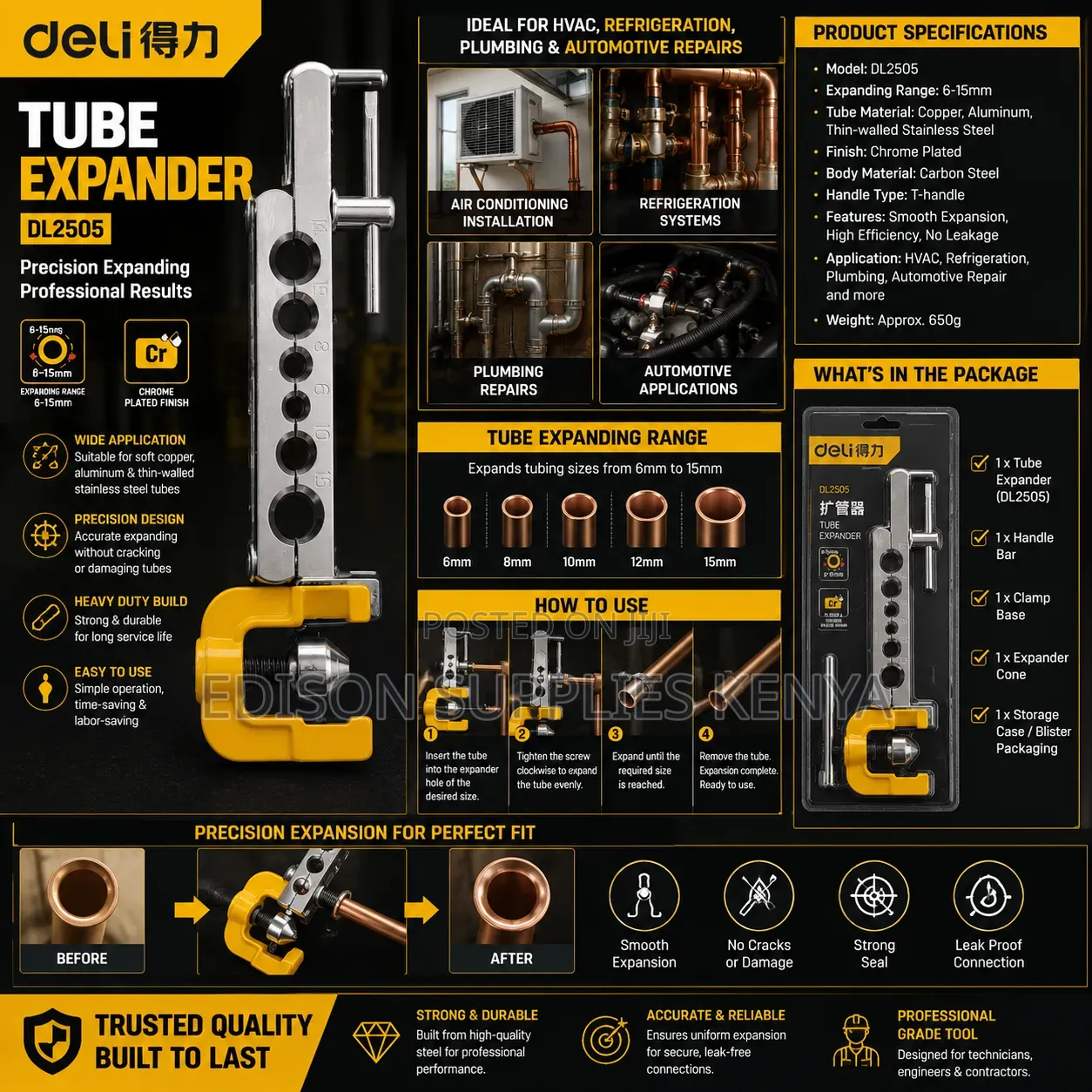 Pipe Flaring Tools Set Deli Tube Expander Die Swaging Pipe Swagger
