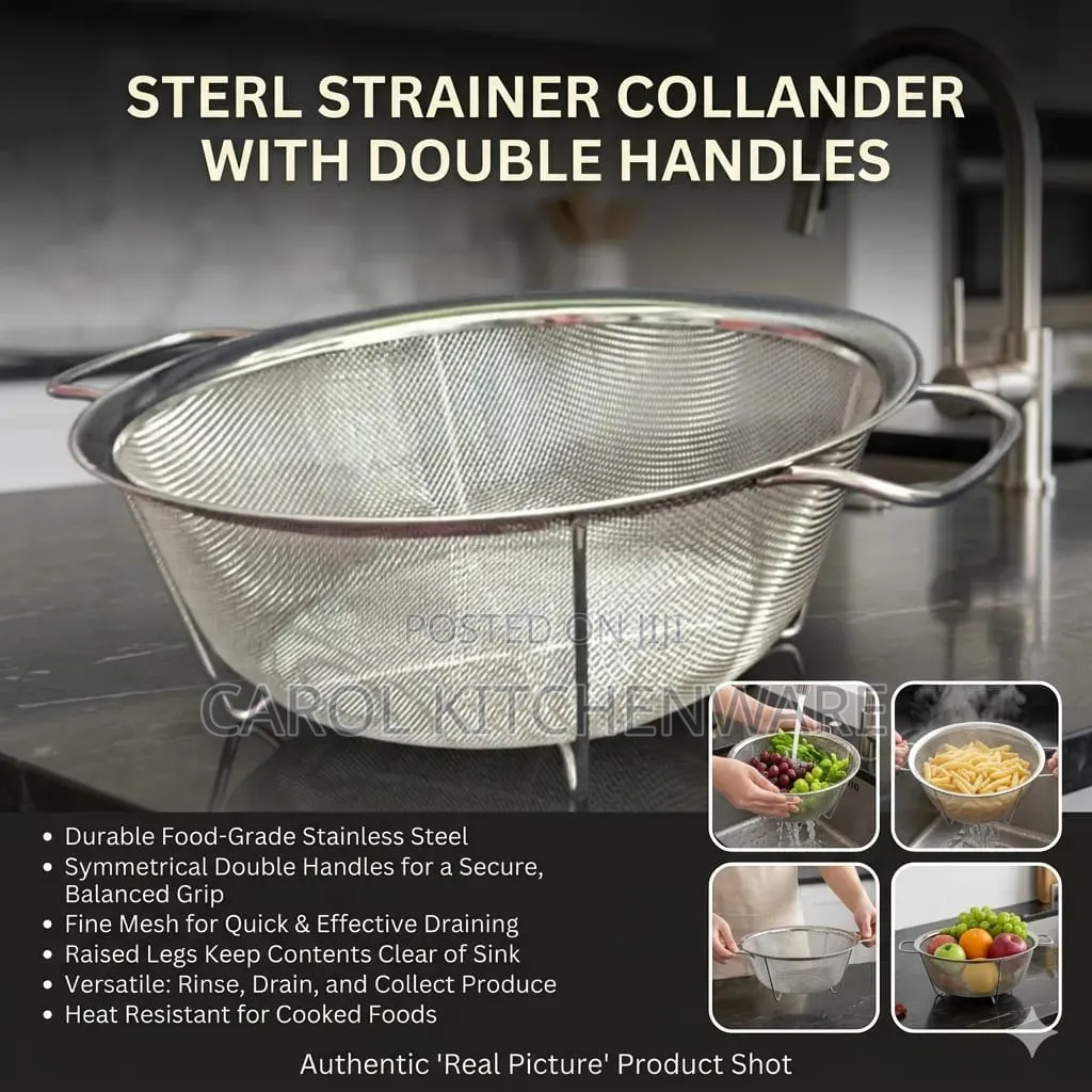 24 Cm Stainless Steel Strainer / 24 Cm Colander