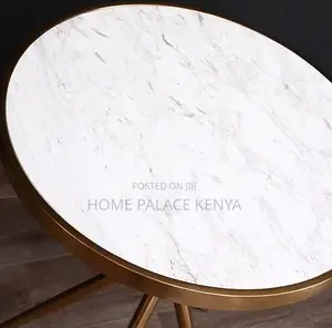 Round Table: Marble Dining Table With Flared Gold Legs