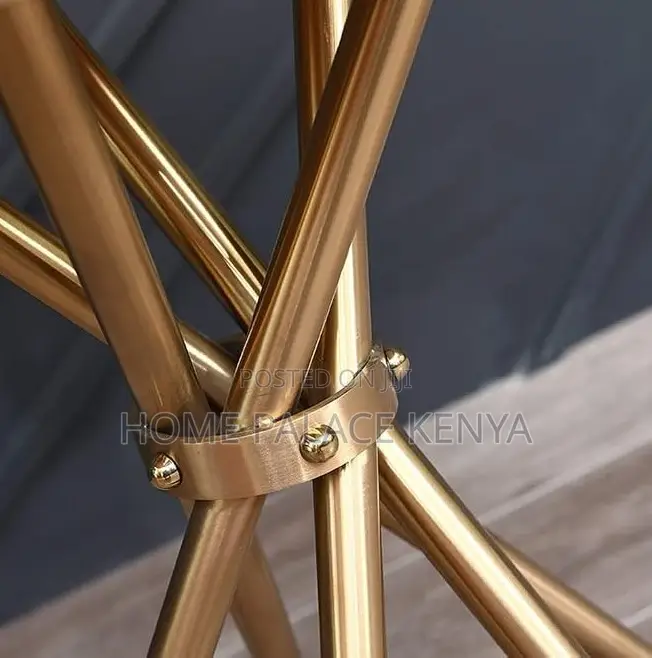 Round Table: Marble Dining Table With Flared Gold Legs