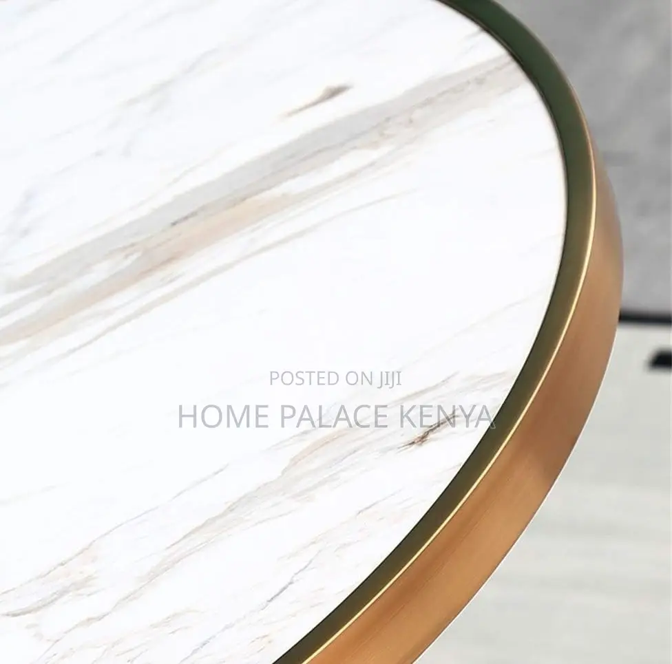 Round Table: Marble Dining Table With Flared Gold Legs