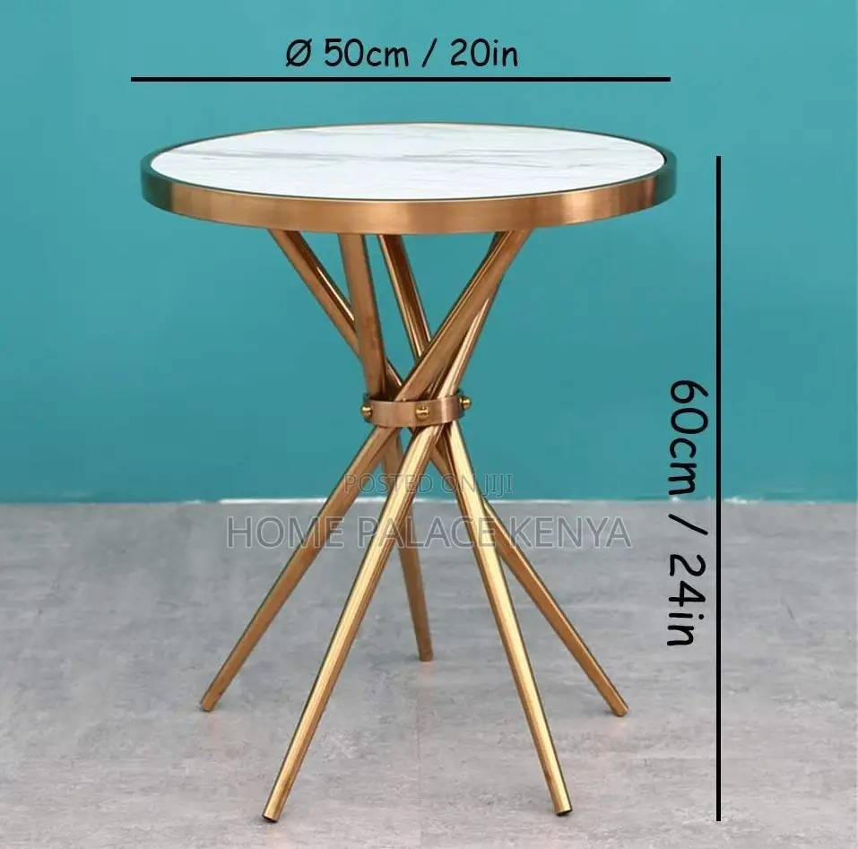 Round Table: Marble Dining Table With Flared Gold Legs