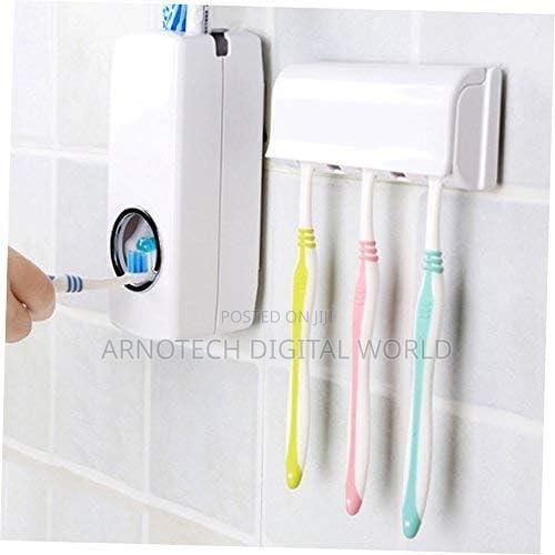 Automatic Wall-Mounted Toothpaste Dispenser With Toothbrush Holder Set - thumbnail 2