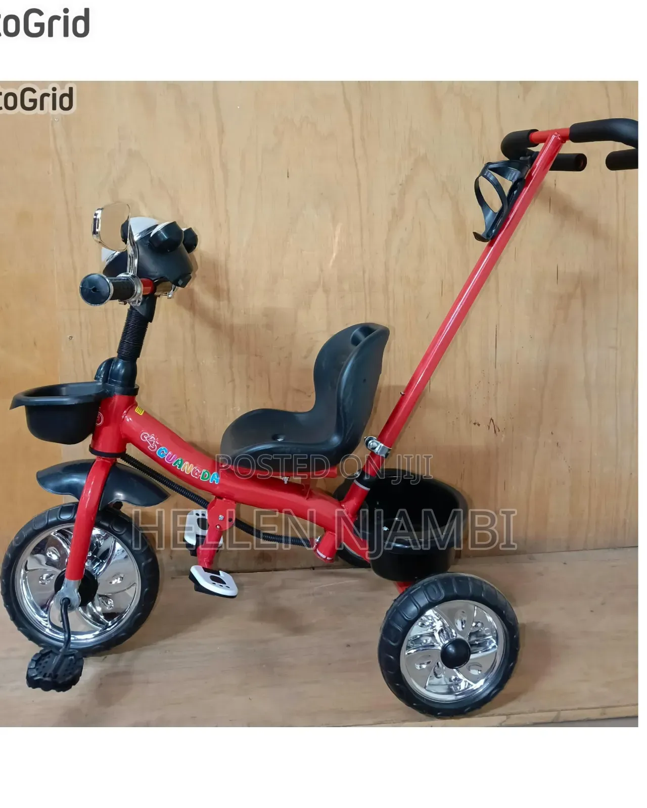 Baby Tricycle With Push Handle and Storage Basket