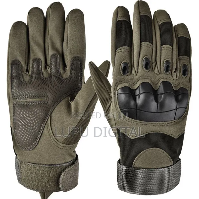 Full-Finger Gloves Brown, Green and Black