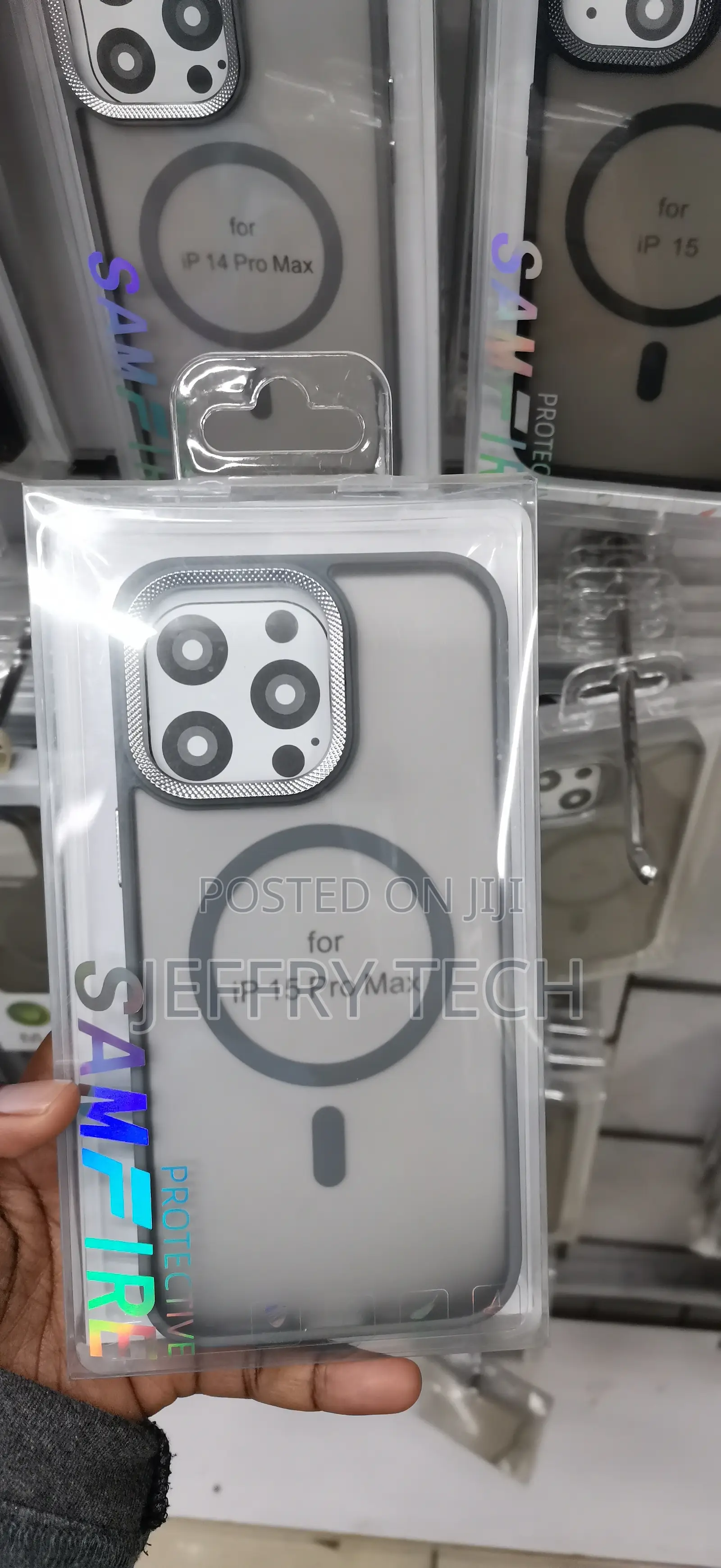 iPhone 15 Pro Max Translucent Grey MagSafe Protective Phone Case