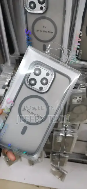 iPhone 15 Pro Max Translucent Grey MagSafe Protective Phone Case