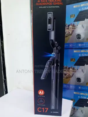 C17 Smart AI Auto Face Tracking Phone Holder With Remote