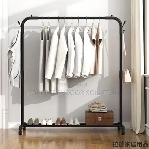 Single Standing Iron Clothing Rack With Under Shoe Rack