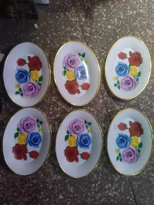 6pc Plastic Oval Plate / Platter Tray
